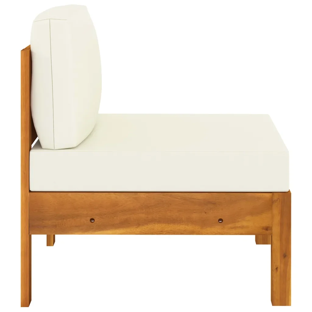 Set Divani Giardino 6 pz Cuscini Bianco Crema in Legno d'Acacia cod mxl 41688 - Image 7