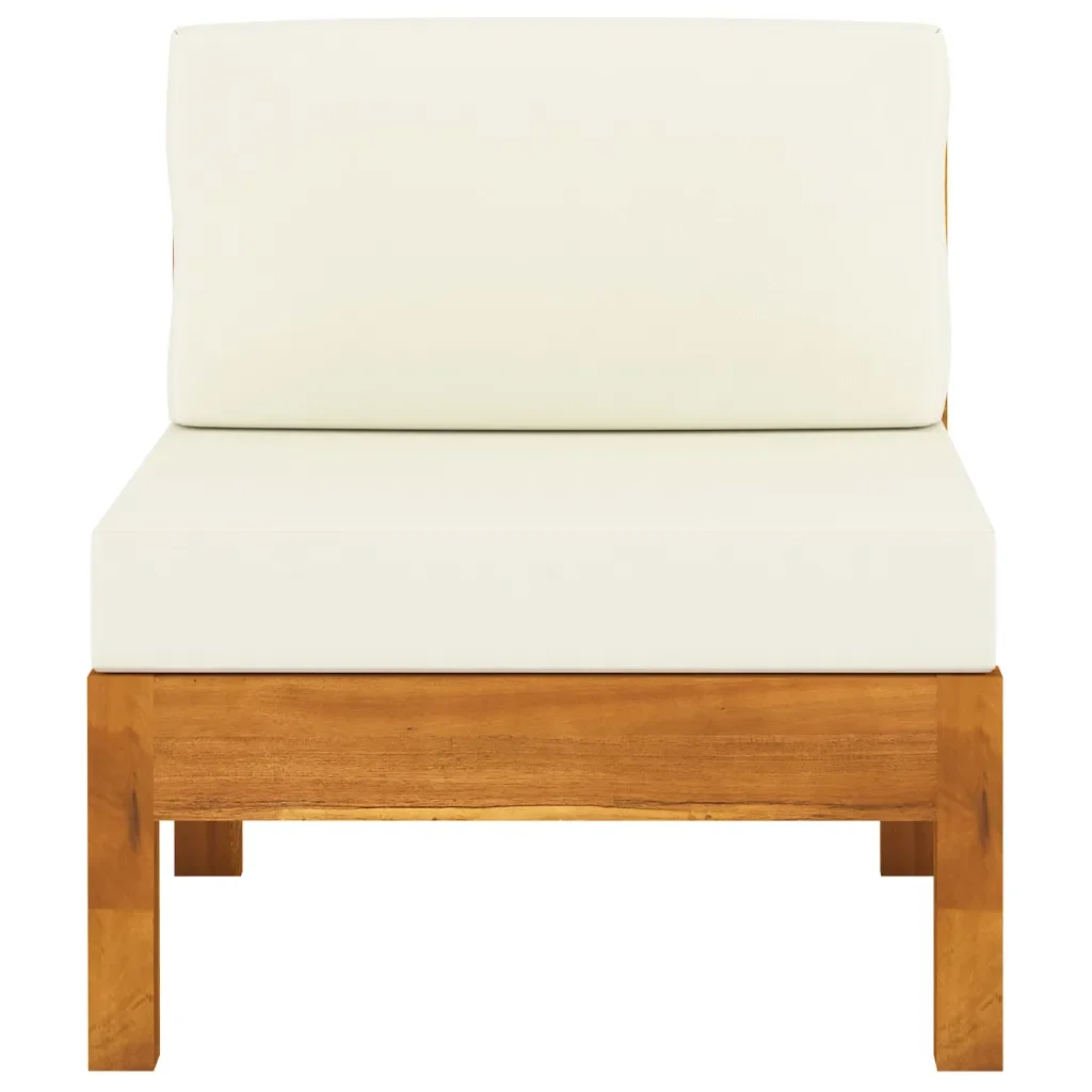 Set Divani Giardino 7 pz Cuscini Bianco Crema in Legno d'Acacia cod mxl 41693 - Image 7
