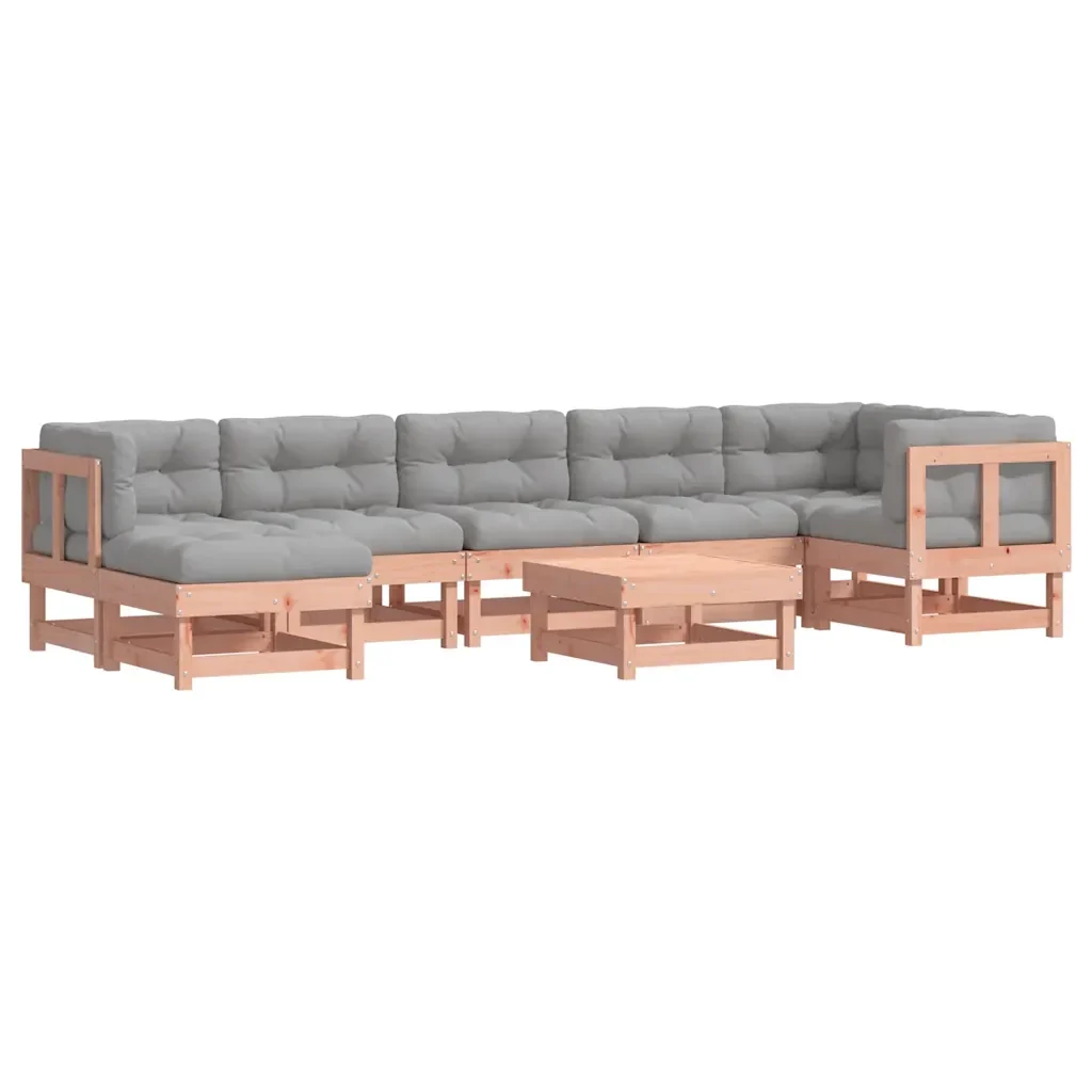 Set Divani Giardino 8 pz con Cuscini Legno Massello di Douglas 3185869 - Image 2