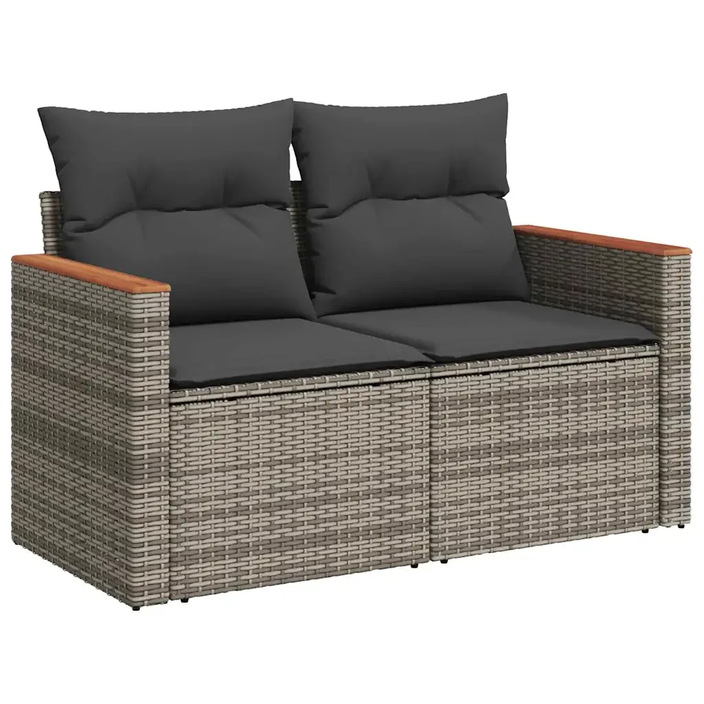 Set Divano da Giardino con cuscino 11 pcs Grigio polyrattan 3364953 - Image 5