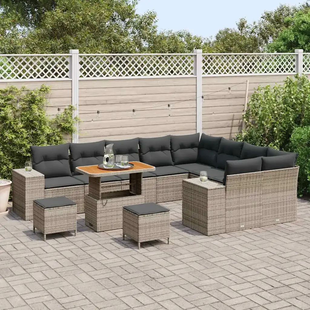 Set Divano da Giardino con cuscino con cuscino 12 pcs Grigio 3363998 - Image 3