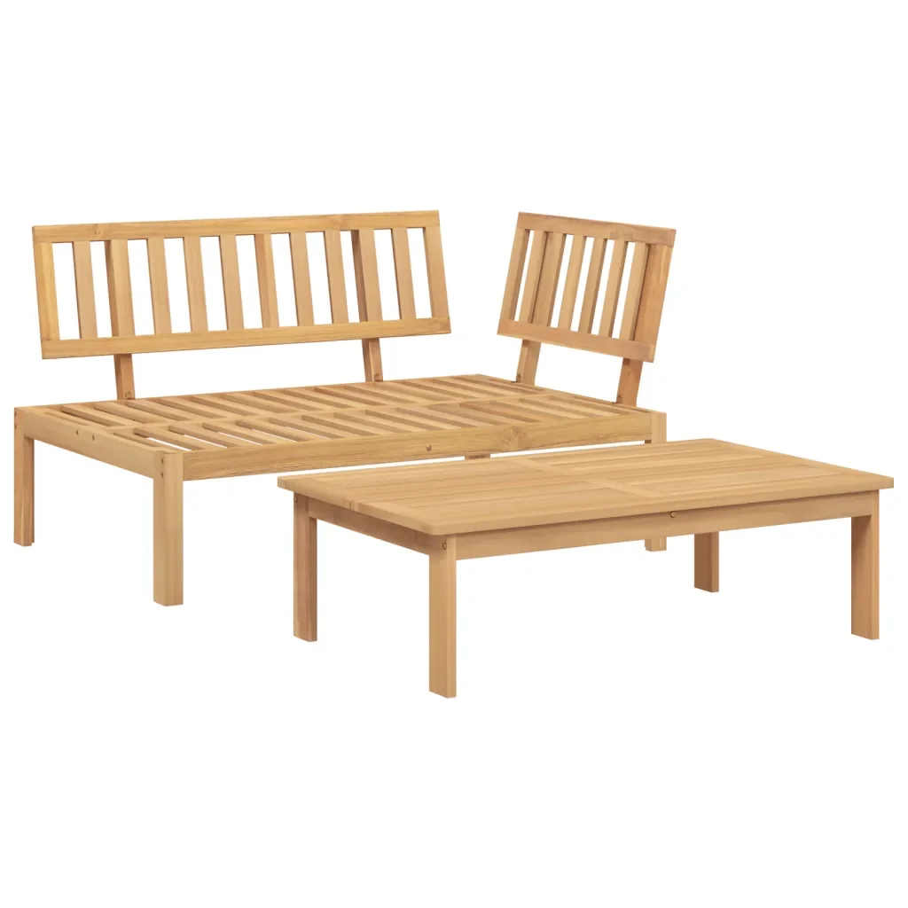 Set Divani Pallet da Giardino 2pz in Legno Massello di Acacia 365853 - Image 2