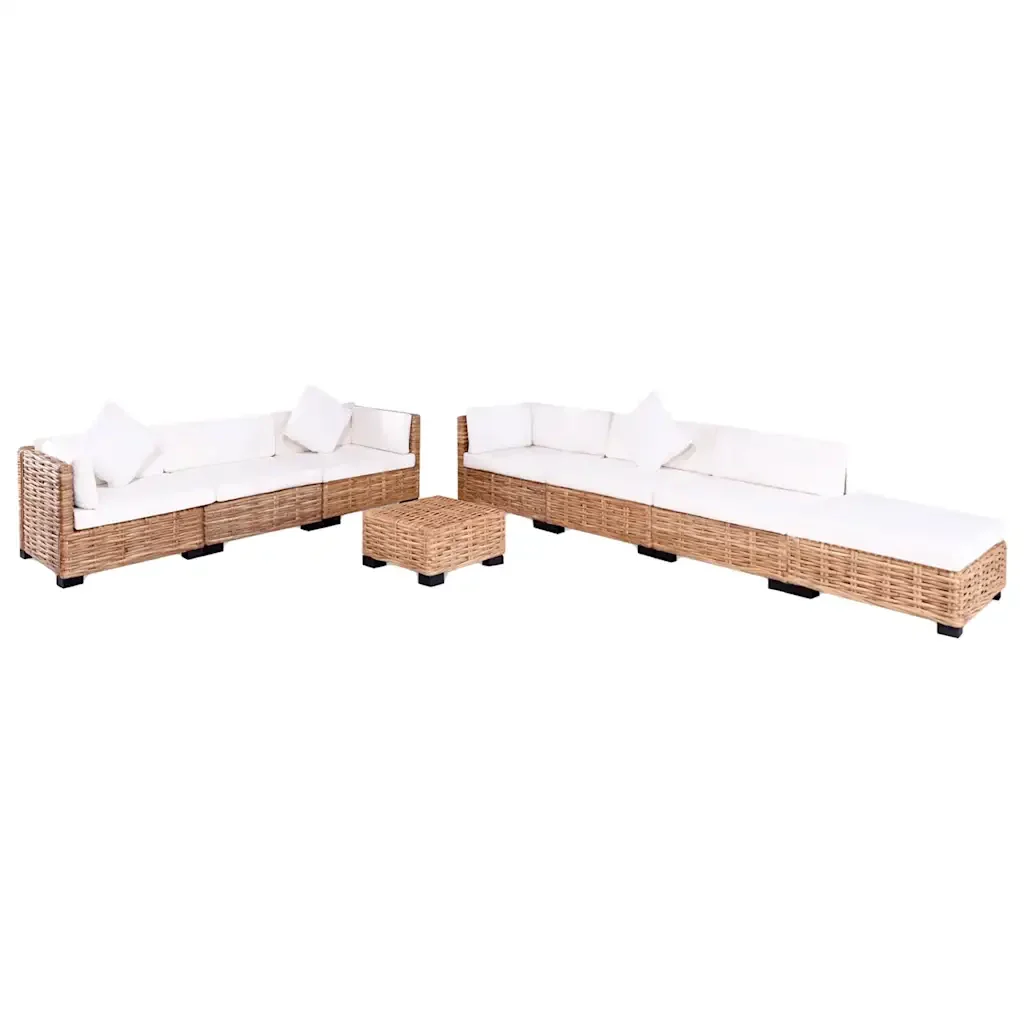 Set Divano 27 pz in Rattan Naturale 244623