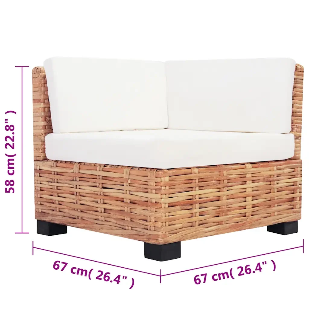 Set Divano 27 pz in Rattan Naturale 244623 - Image 9
