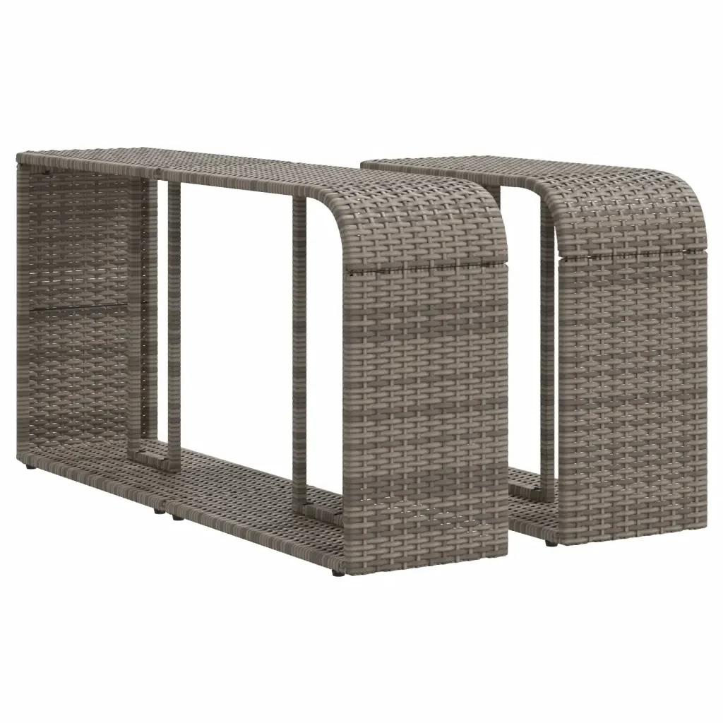 Set Divano da Giardino 10 pz con Cuscini Grigio in Polyrattan 3228900 - Image 7