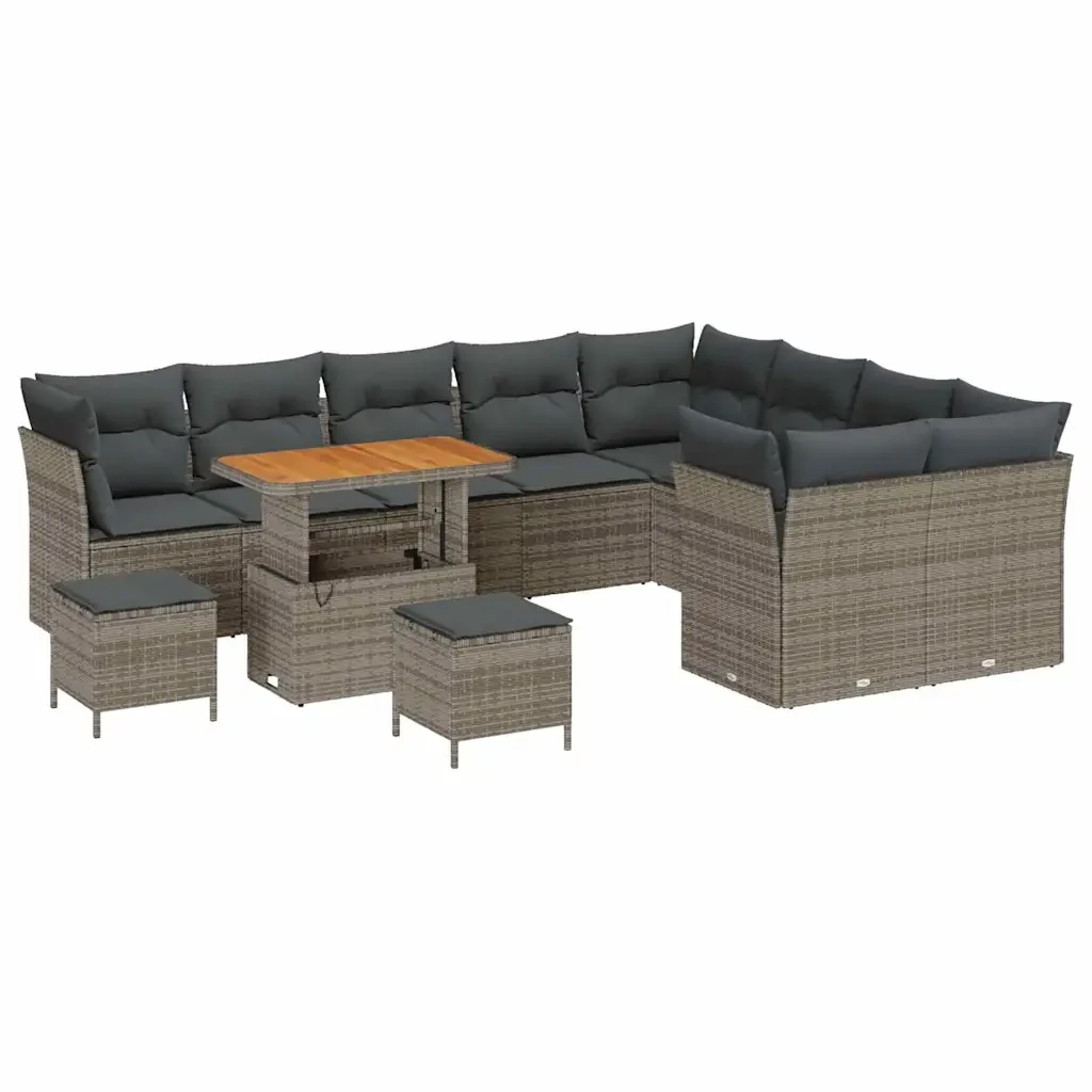 Set Divano da Giardino con cuscino 12 pcs Grigio 3363478 - Image 2