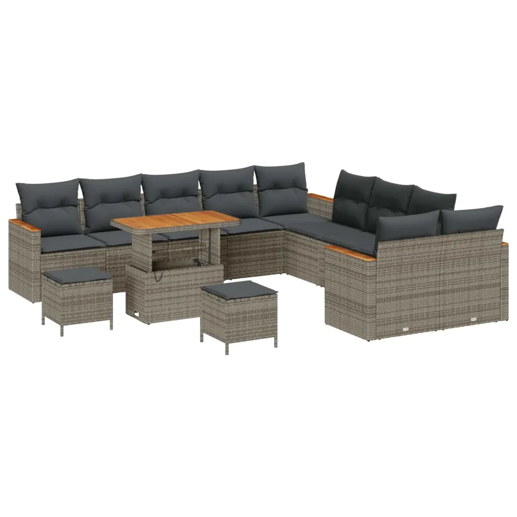 Set Divano da Giardino 13 pcs Grigio polyrattan 3362978 - Image 2