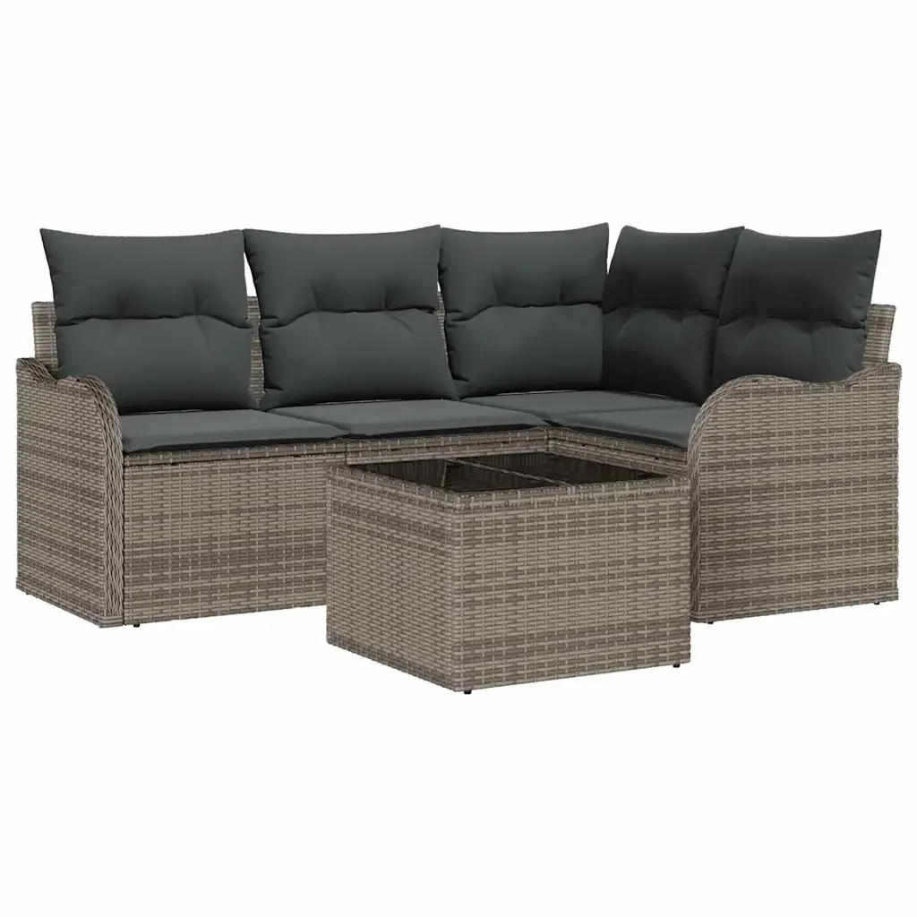 Set Divano da Giardino Grigio polyrattan 3345689 - Image 2