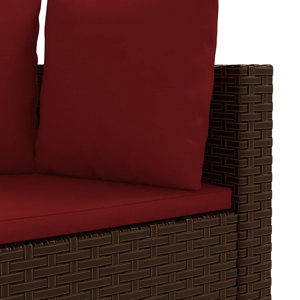Set Divano da Giardino 4 pz con Cuscini Marrone in Polyrattan 3308365 - Image 6