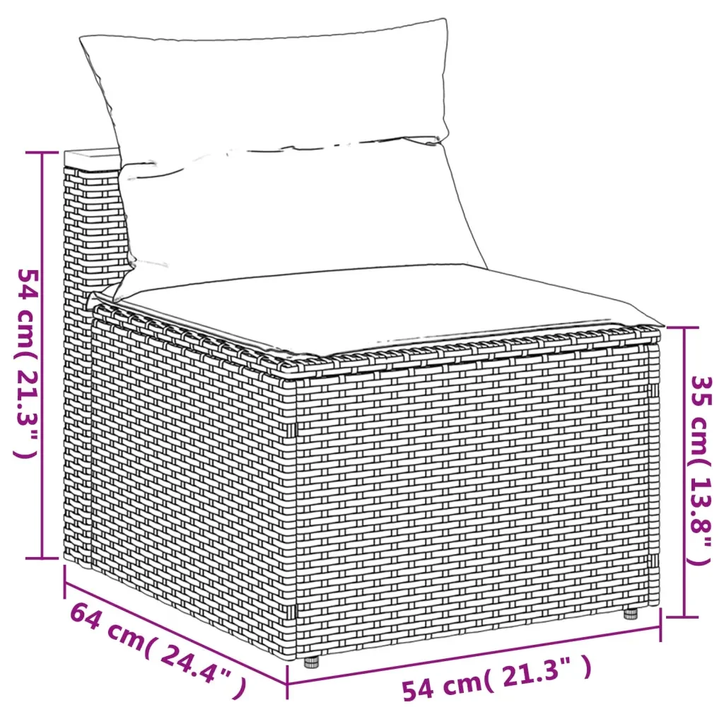 Set Divano da Giardino 5 pz con Cuscini Beige Polyrattan Acacia - Image 9