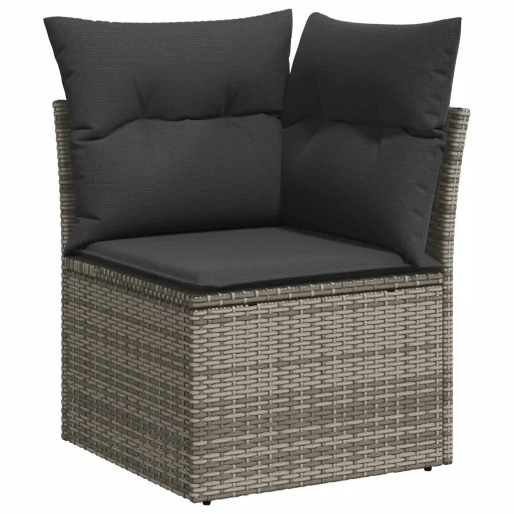 Set Divano da Giardino 5 pz con Cuscini Grigio in Polyrattan 3227656 - Image 6