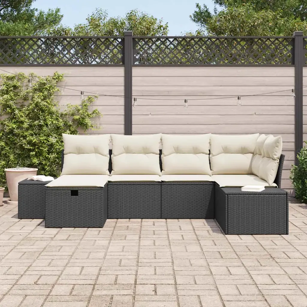 Set di divani con cuscino 7 pcs polyrattan 3360708 - Image 3