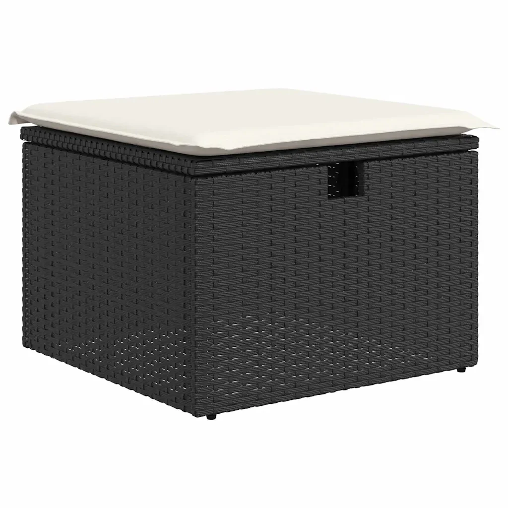 Set Divano da Giardino con cuscino 6 pcs Nero Poly Rattan 3360778 - Image 7