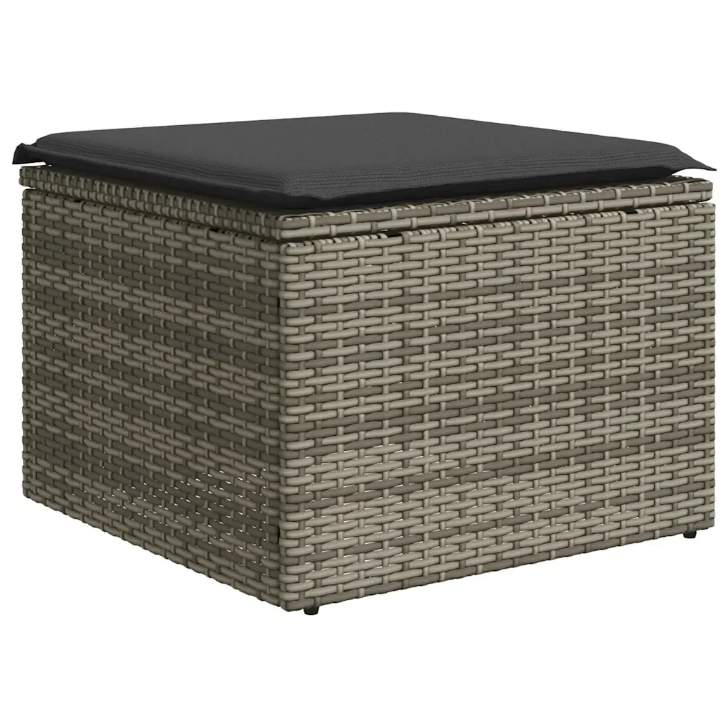 Set Divano da Giardino 6 pz con Cuscini Grigio in Polyrattan 3222859 - Image 6