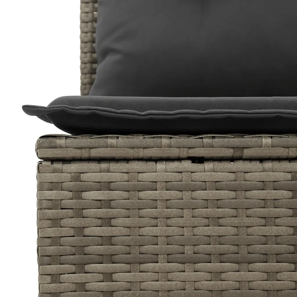 Set Divano da Giardino 6 pz con Cuscini Grigio in Polyrattan 3225955 - Image 7