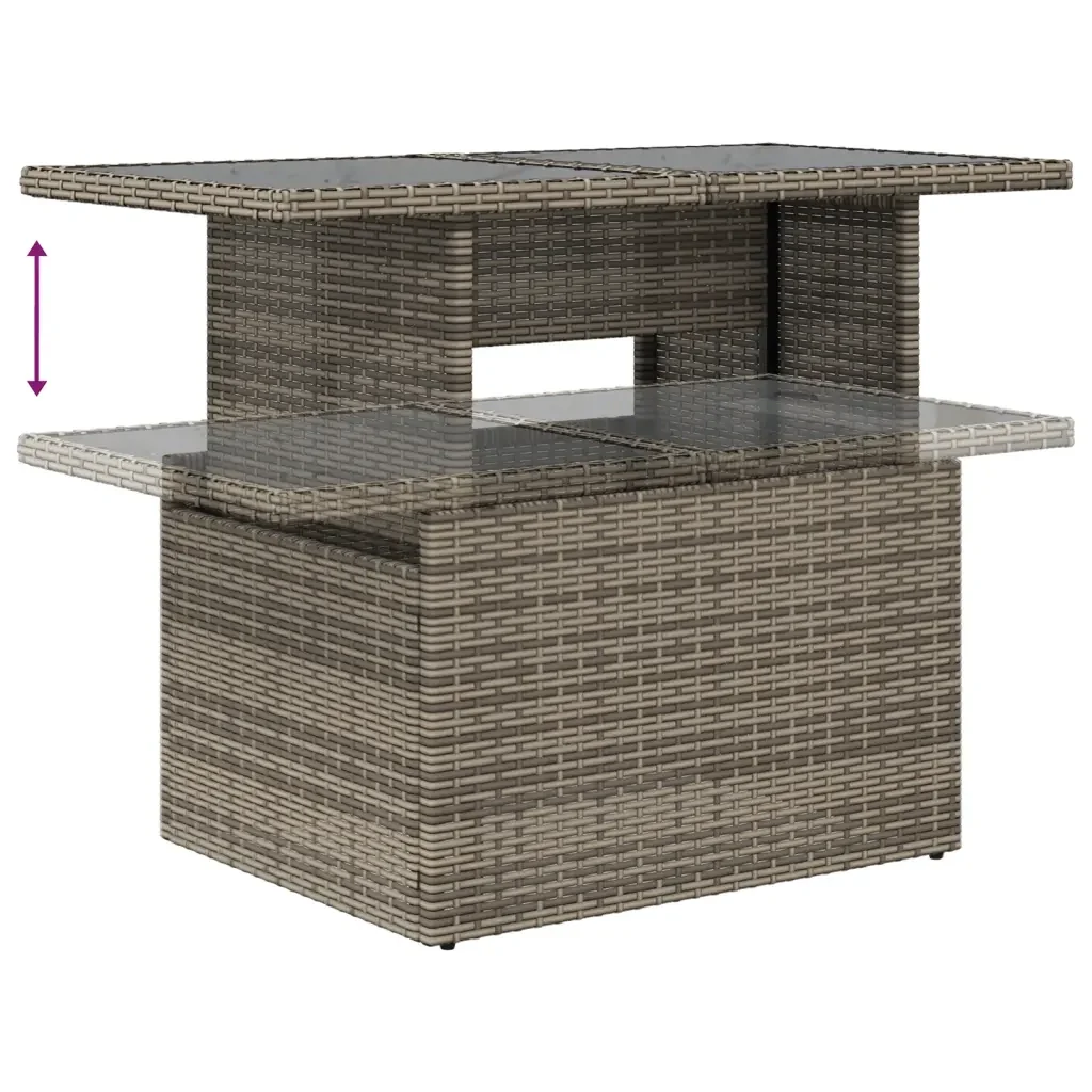Set Divano da Giardino 6 pz con Cuscini Grigio in Polyrattan 3268520 - Image 7