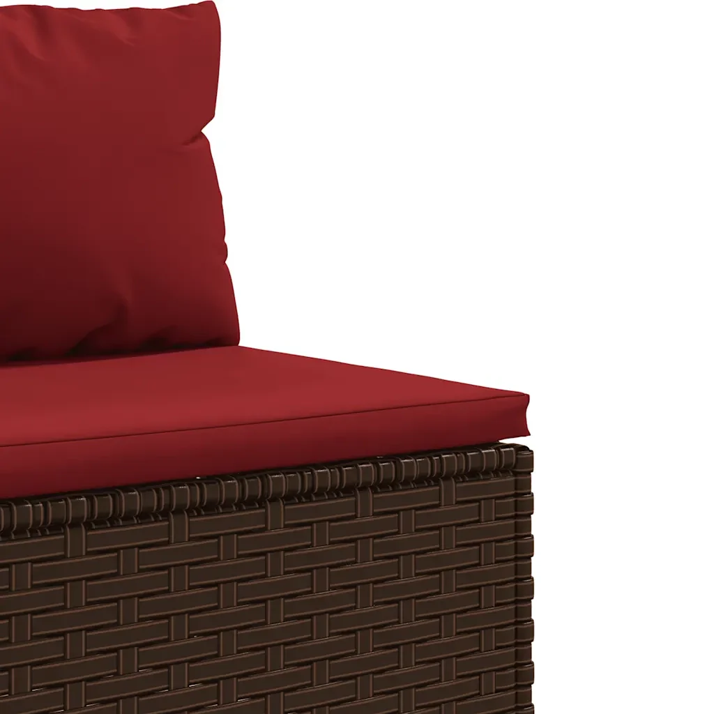 Set Divano da Giardino 6 pz con Cuscini Marrone in Polyrattan 3308421 - Image 8