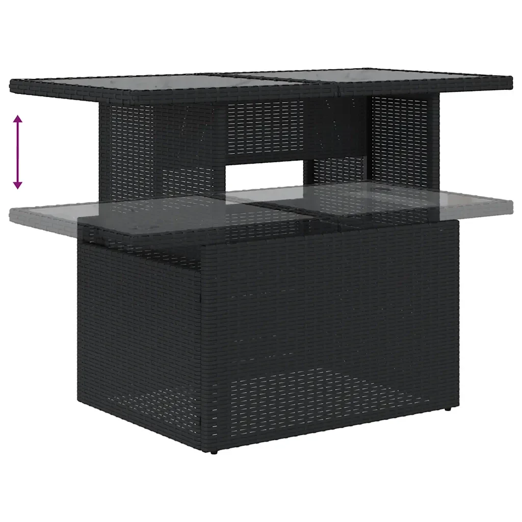 Set Divano da Giardino 6 pz con Cuscini Nero in Polyrattan - Image 10