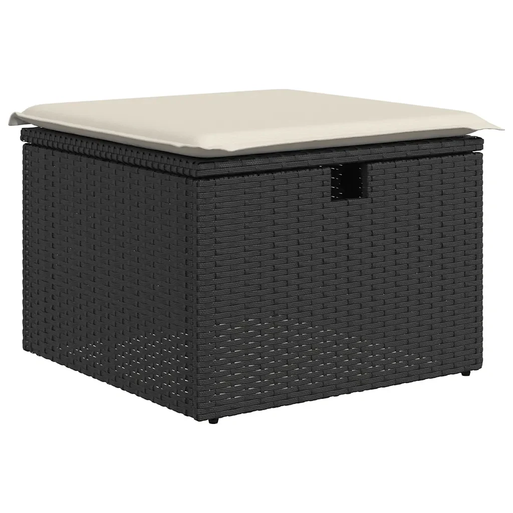 Set Divano da Giardino 6 pz con Cuscini Nero in Polyrattan - Image 5