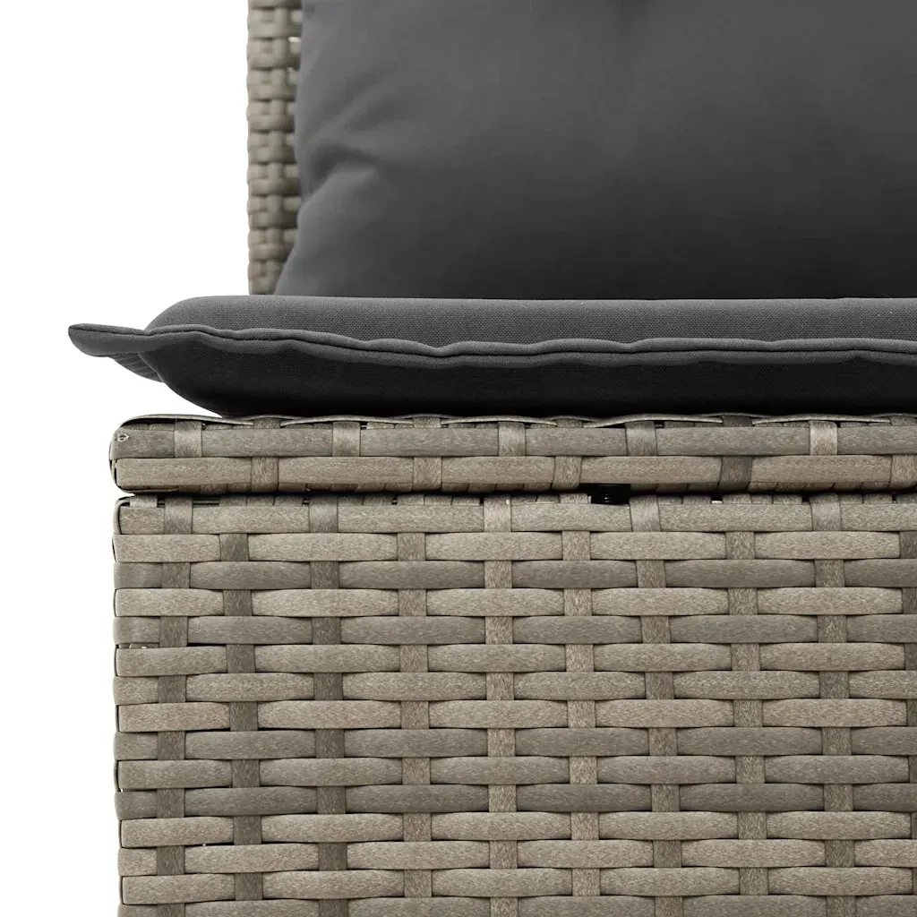 Set Divano da Giardino con cuscino 7 pcs Grigio Poly Rattan 3347099 - Image 7