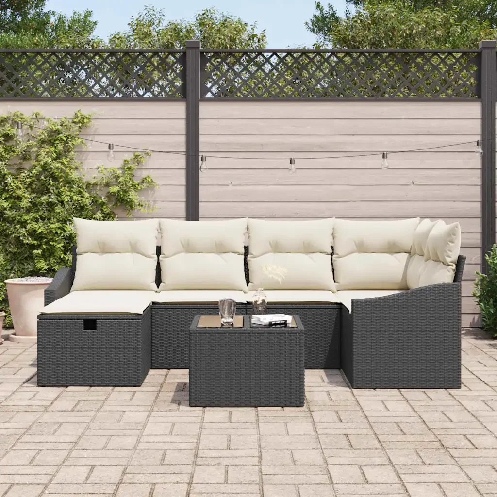 Set di divani con cuscino 6 pcs polyrattan 3360618 - Image 3