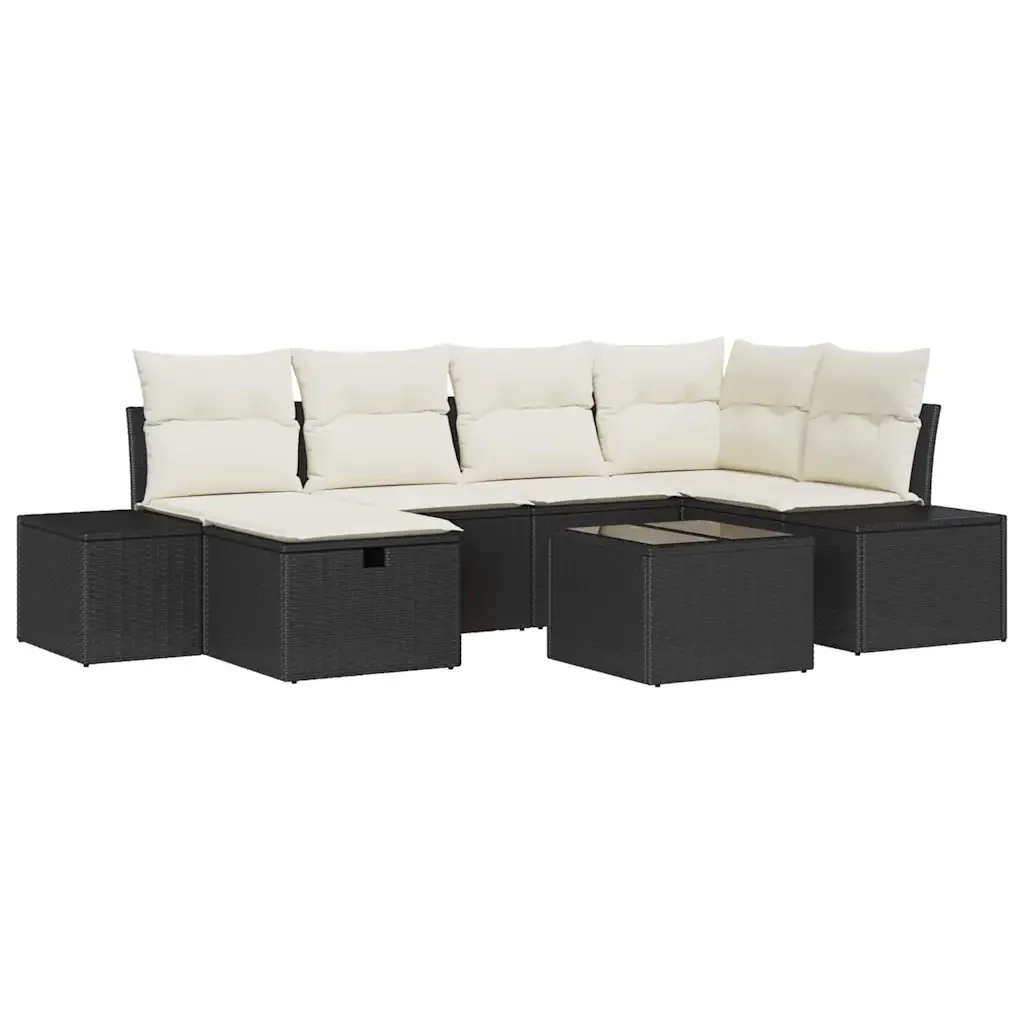 Set di divani con cuscino 7 pcs polyrattan 3360718 - Image 2