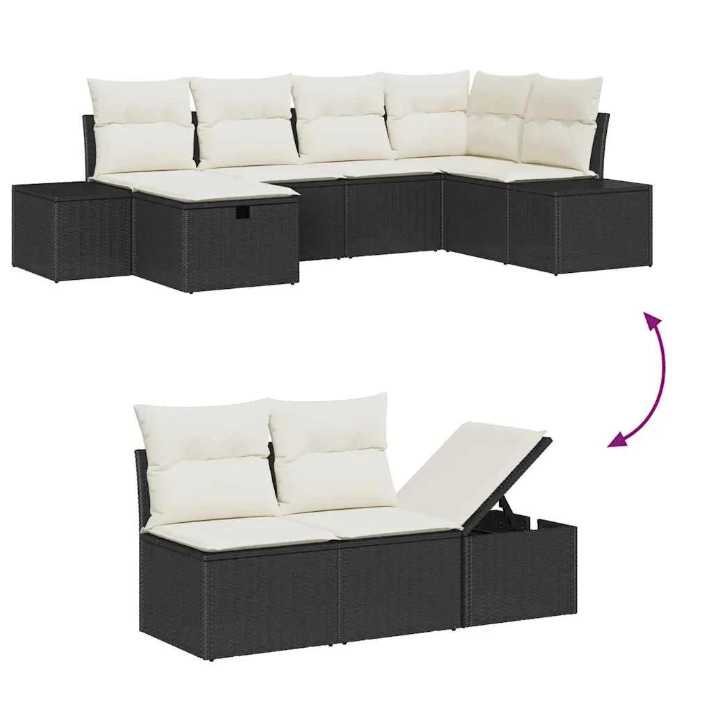 Set di divani con cuscino 7 pcs polyrattan 3360718 - Image 9