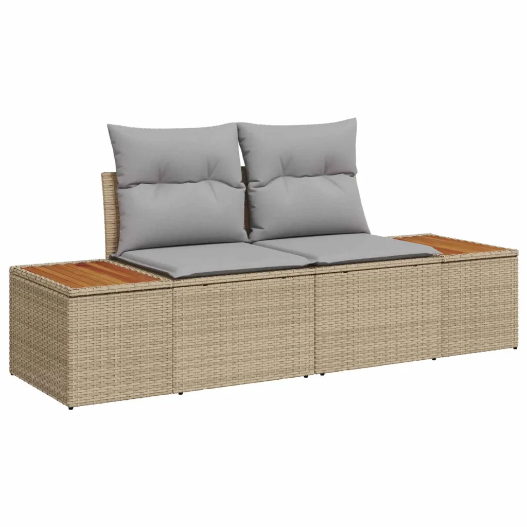 Set Divano da Giardino con cuscino 8 pcs Beige e Grigio Chiaro 3363307 - Image 6
