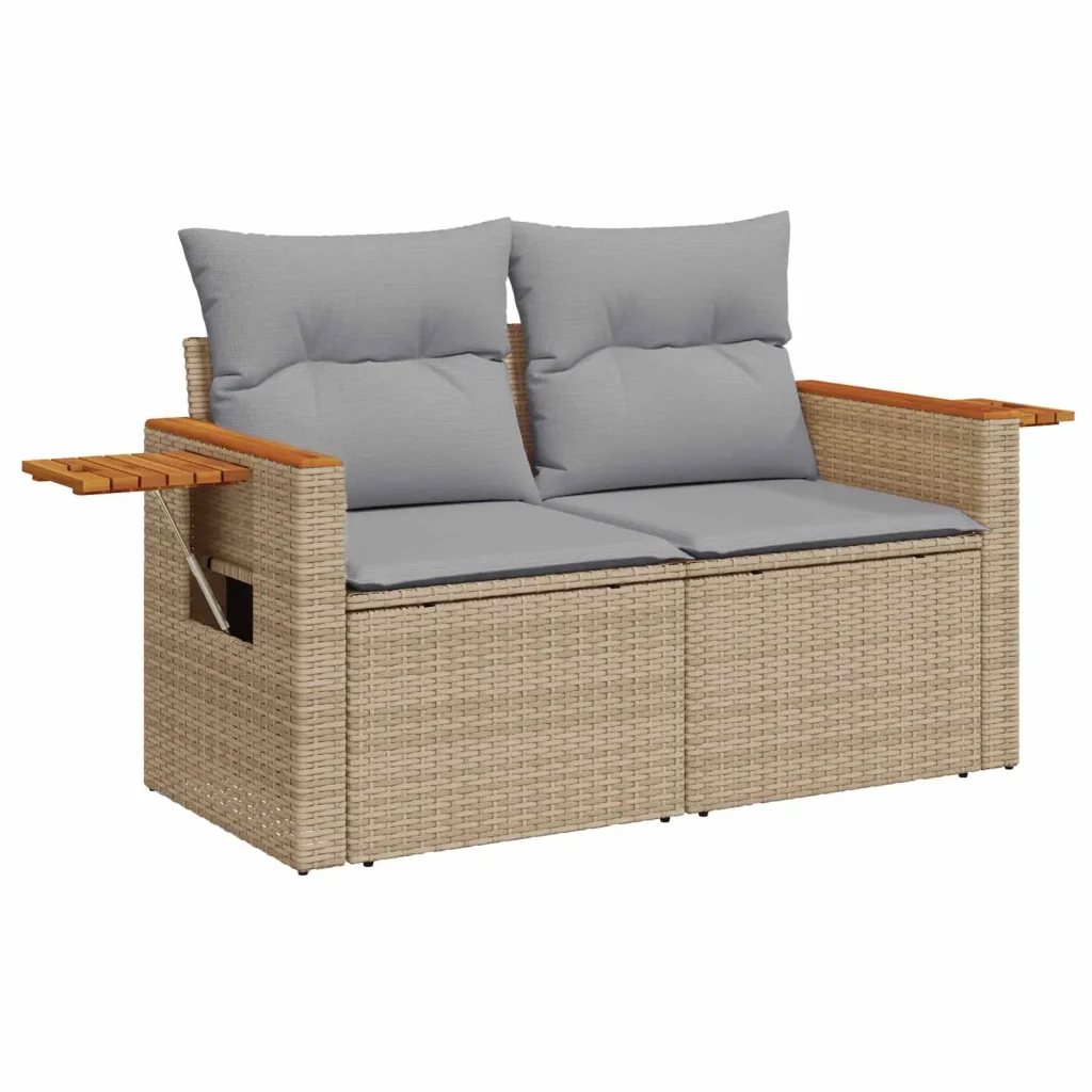Set Divano da Giardino 8 pcs Beige polyrattan 3363047 - Image 6