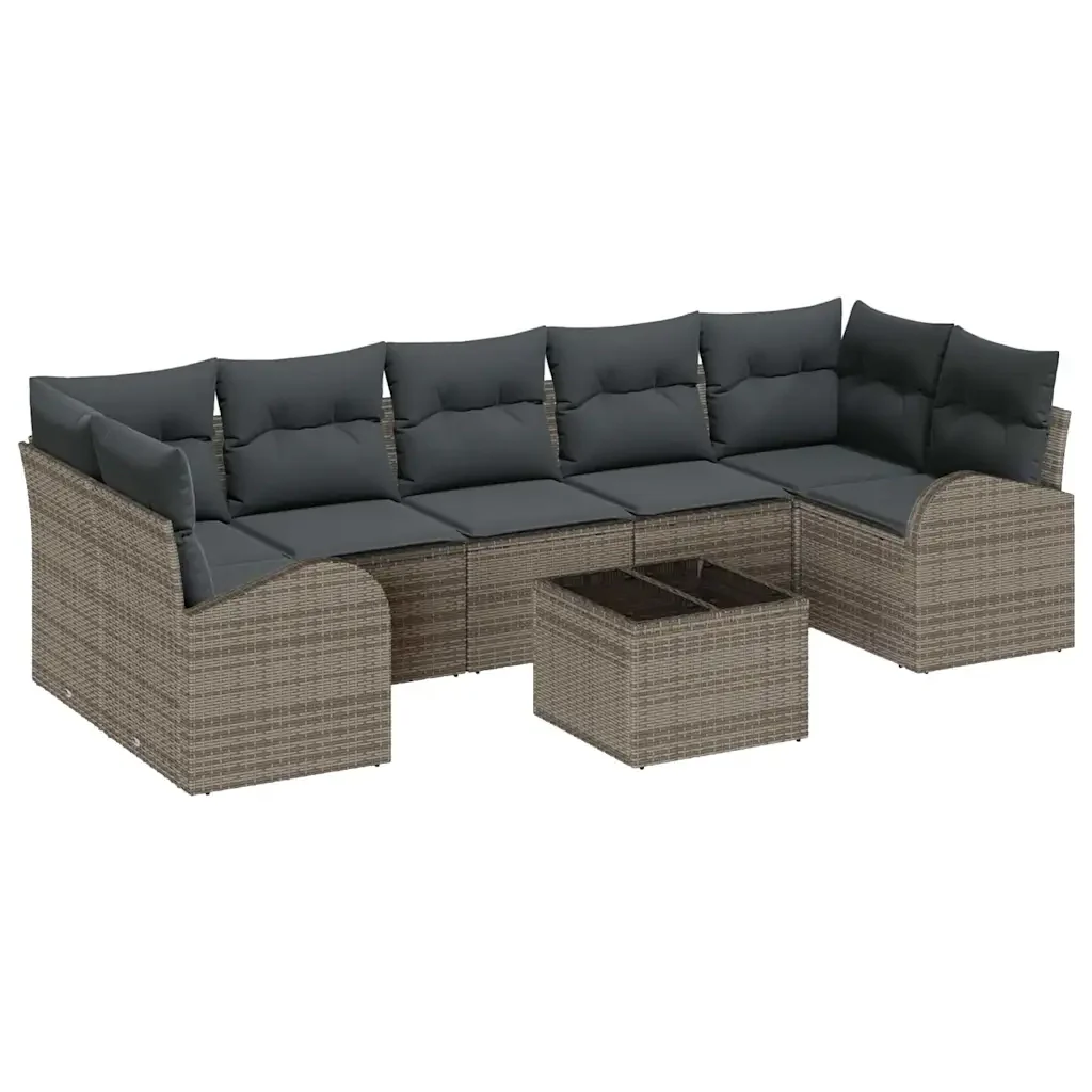 Set Divano da Giardino Grigio 55 x 55 x 37 cm polyrattan 3345959 - Image 2