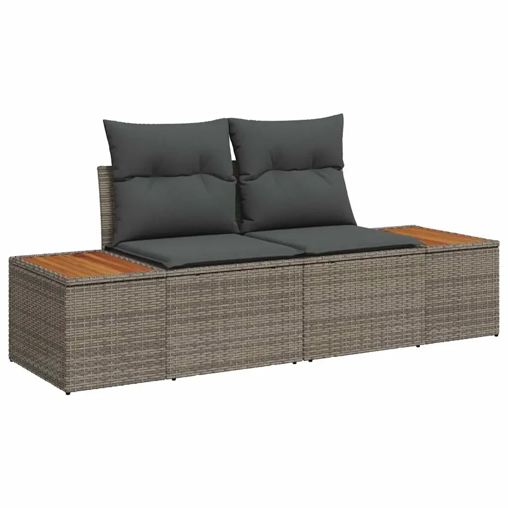 Set Divano da Giardino con cuscino 8 pcs Grigio Poly Rattan 3364868 - Image 6