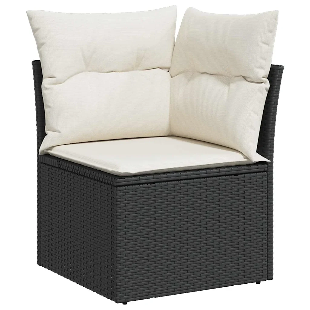 Set Divano da Giardino con cuscino 8 pcs Nero polyrattan 3359406 - Image 8