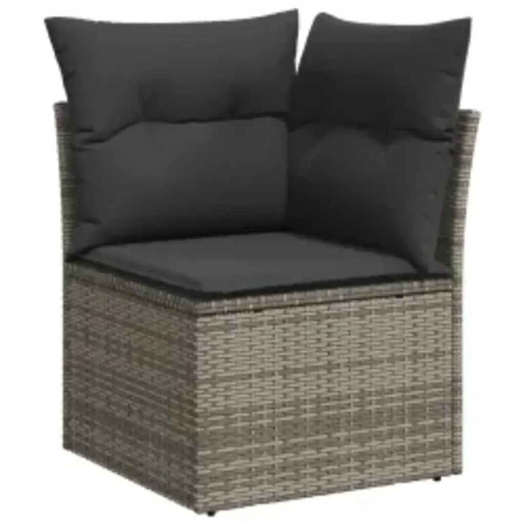 Set Divano da Giardino 8 pz con Cuscini Grigio in Polyrattan 3219939 - Image 4