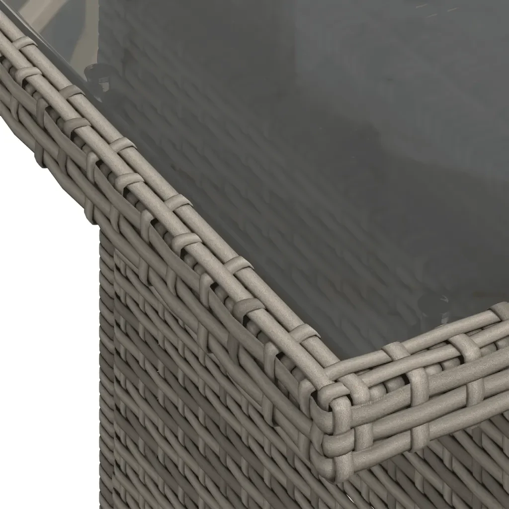 Set Divano da Giardino 8 pz con Cuscini Grigio in Polyrattan 3267150 - Image 7