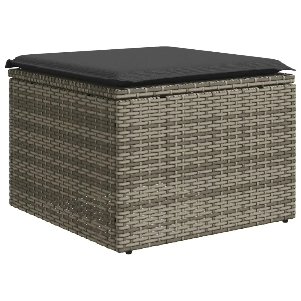 Set Divano da Giardino 9 pz con Cuscini Grigio in Polyrattan 3225584 - Image 3