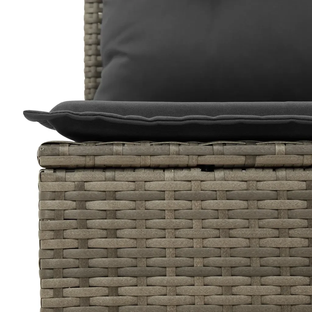 Set Divano da Giardino 9 pz con Cuscini Grigio in Polyrattan 3268730 - Image 9