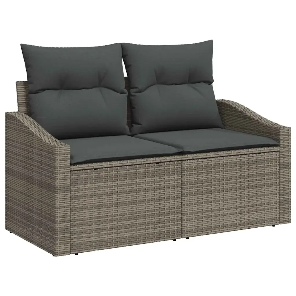 Set di divani con cuscino 5 pcs Grigio polyrattan 3346709 - Image 4