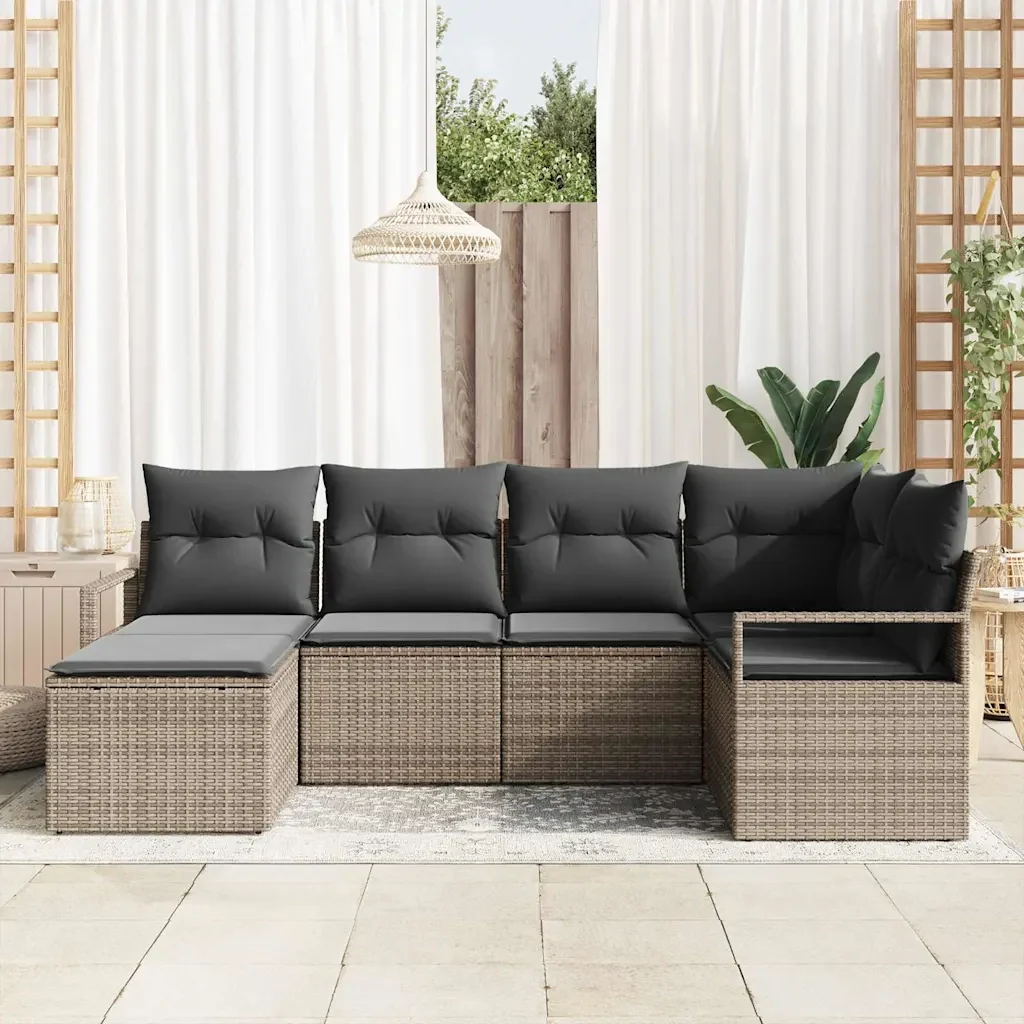 Set di divani 6 pcs Grigio polyrattan 3346449 - Image 3
