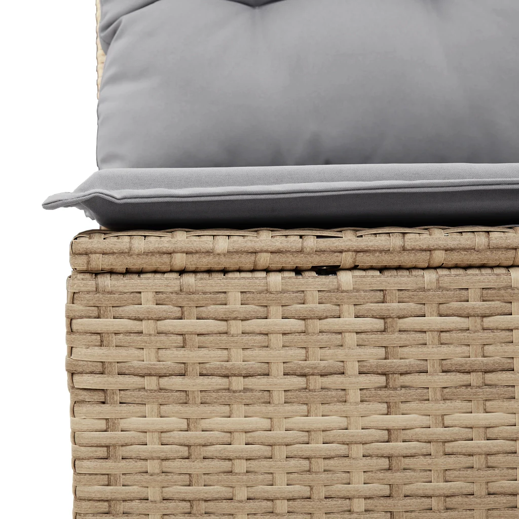 Set divano da giardino  a 7 pezzi con cuscini beige in rattan sintetico - Image 7