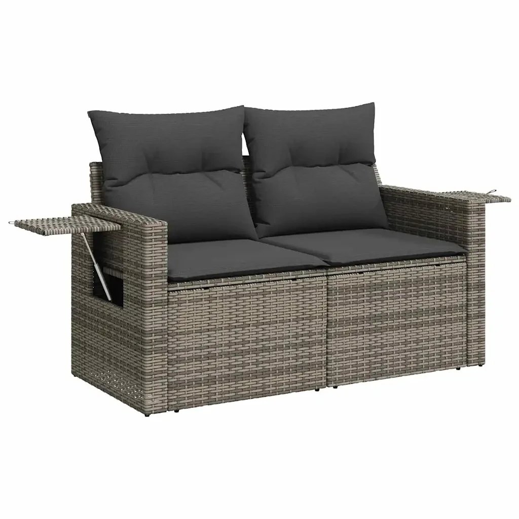 Set Divano da Giardino con cuscino 11 pcs Grigio polyrattan 3363718 - Image 6
