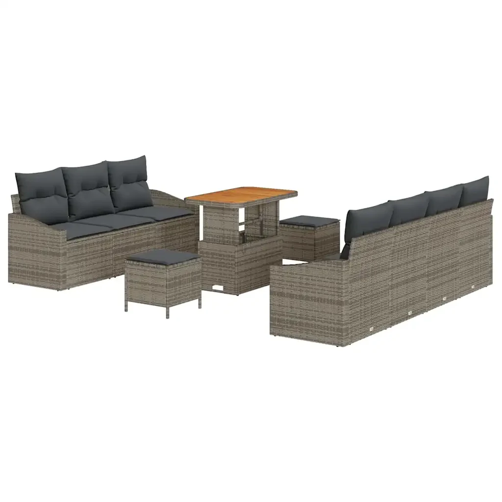 Set Divano da Giardino con cuscino con cuscino 10 pcs Grigio 3364573 - Image 2