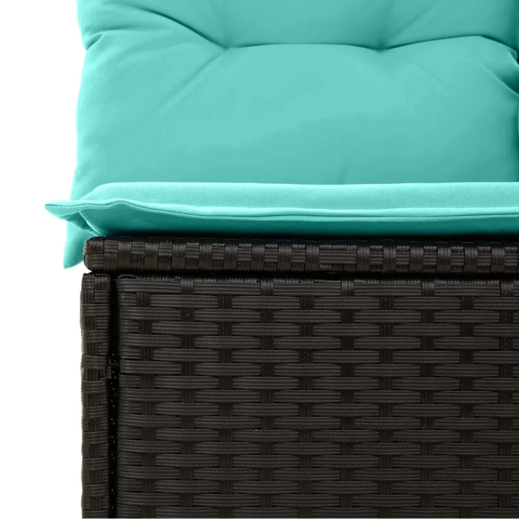 Set Divano da Giardino con cuscino 9 pcs Nero polyrattan - Image 7
