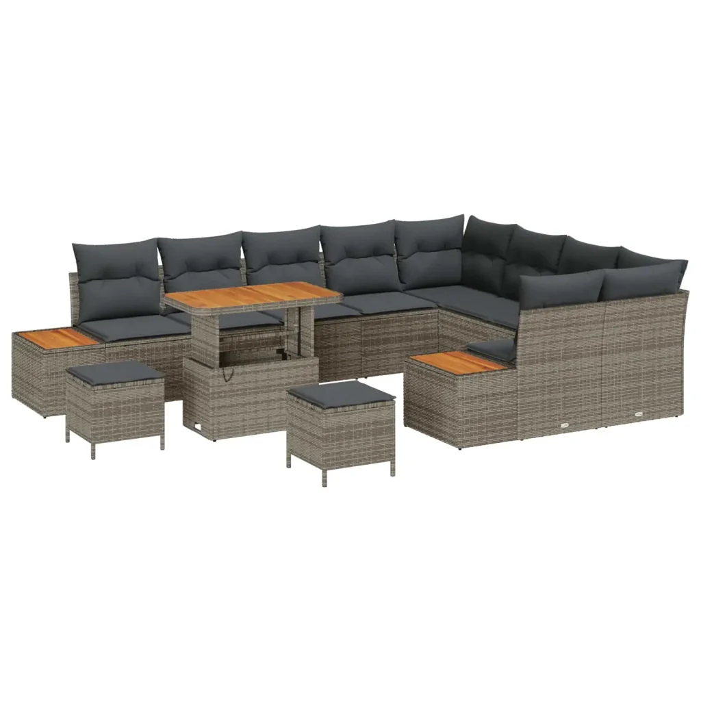 Set Divano da Giardino con cuscino 12 pcs Grigio 3363348 - Image 2
