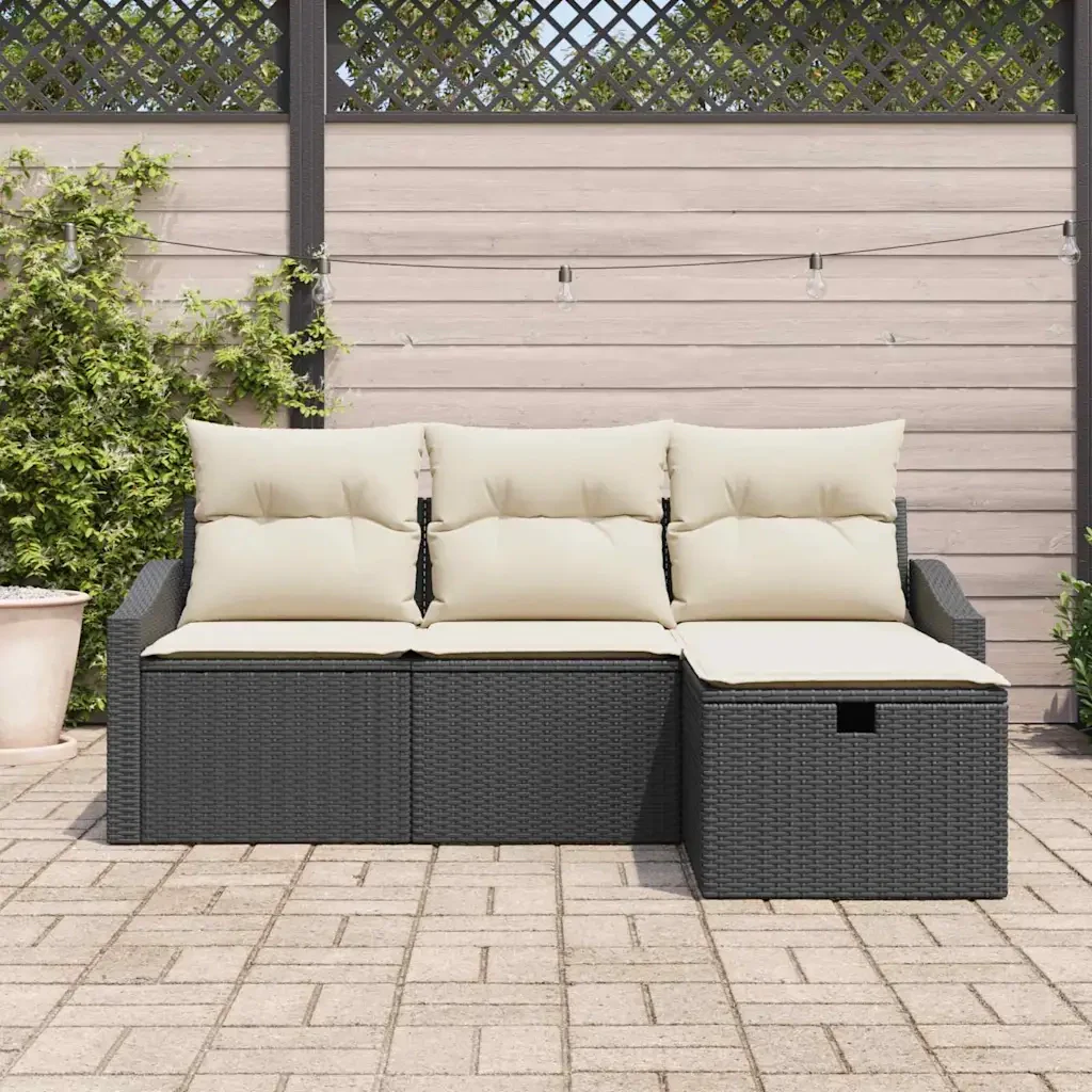Set di divani con cuscino 4 pcs polyrattan 3360578 - Image 3