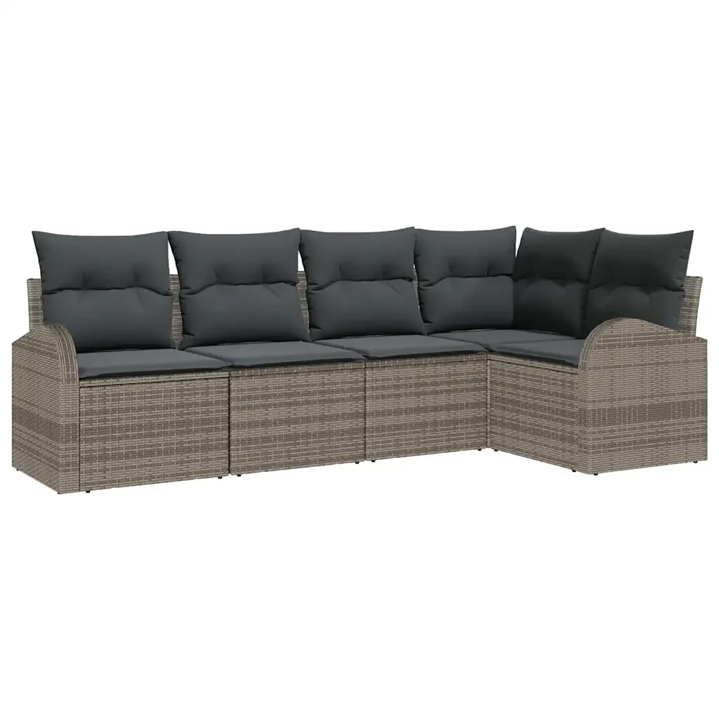 Set di divani con cuscino 5 pcs Grigio Poliestere 3346039 - Image 2