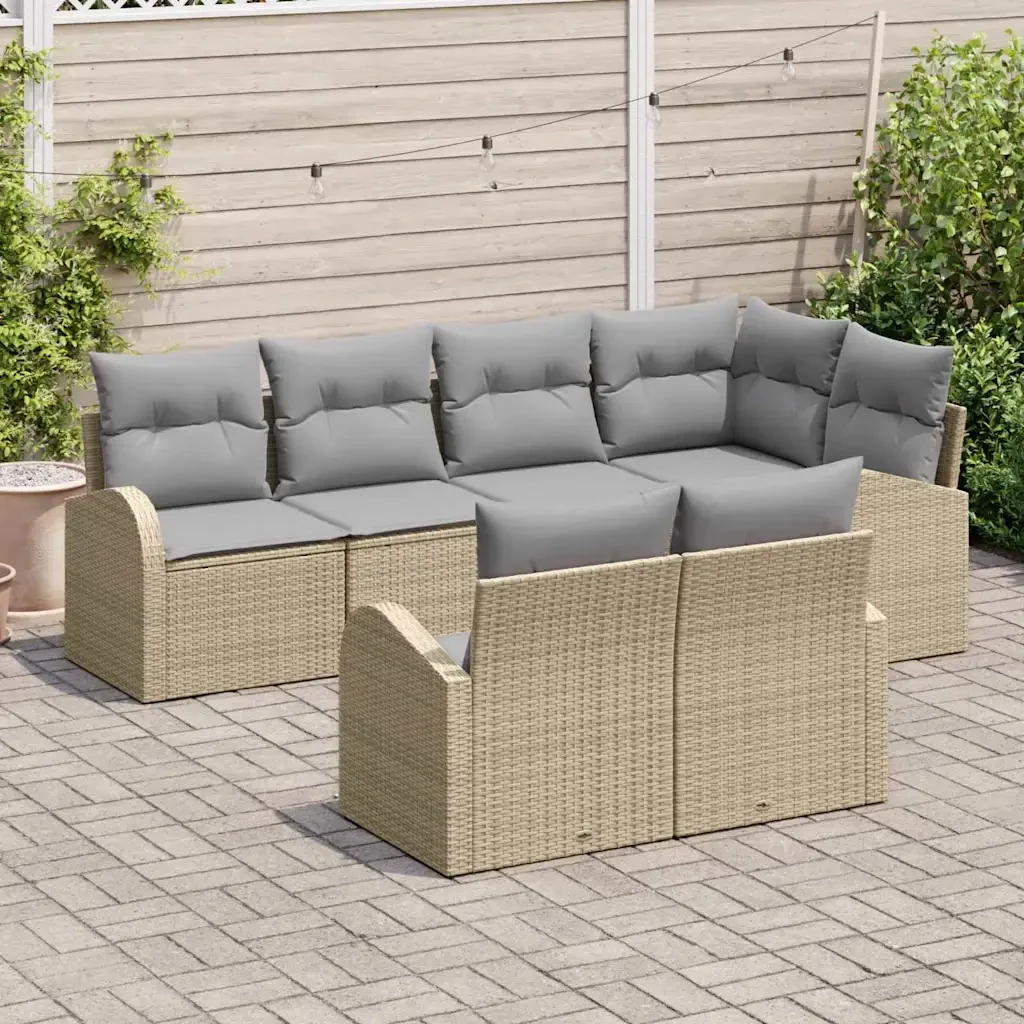 Set Divano da Giardino Beige polyrattan 3346080 - Image 3