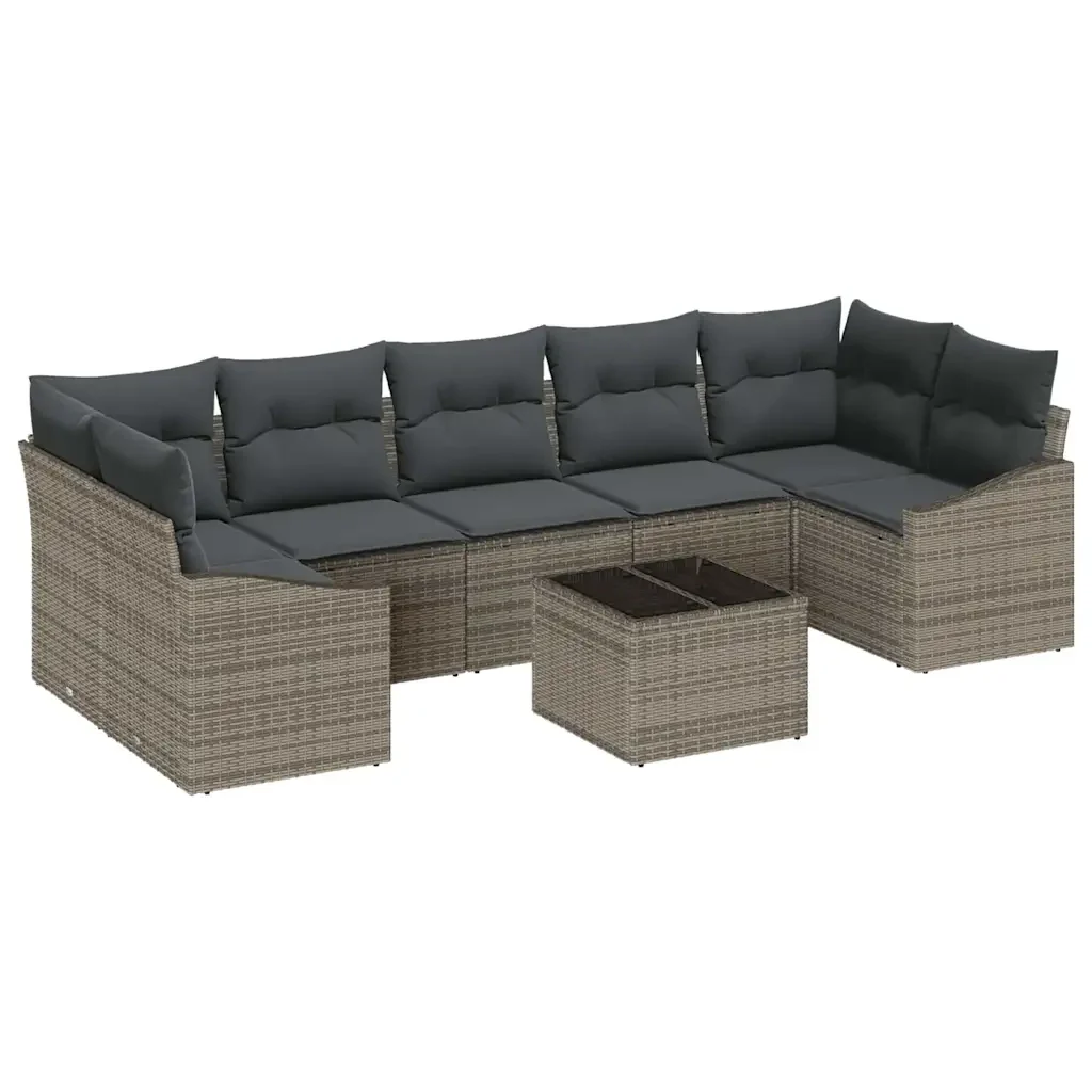 Set di divani con cuscino Grigio 55 x 55 x 37 cm polyrattan 3346639 - Image 2