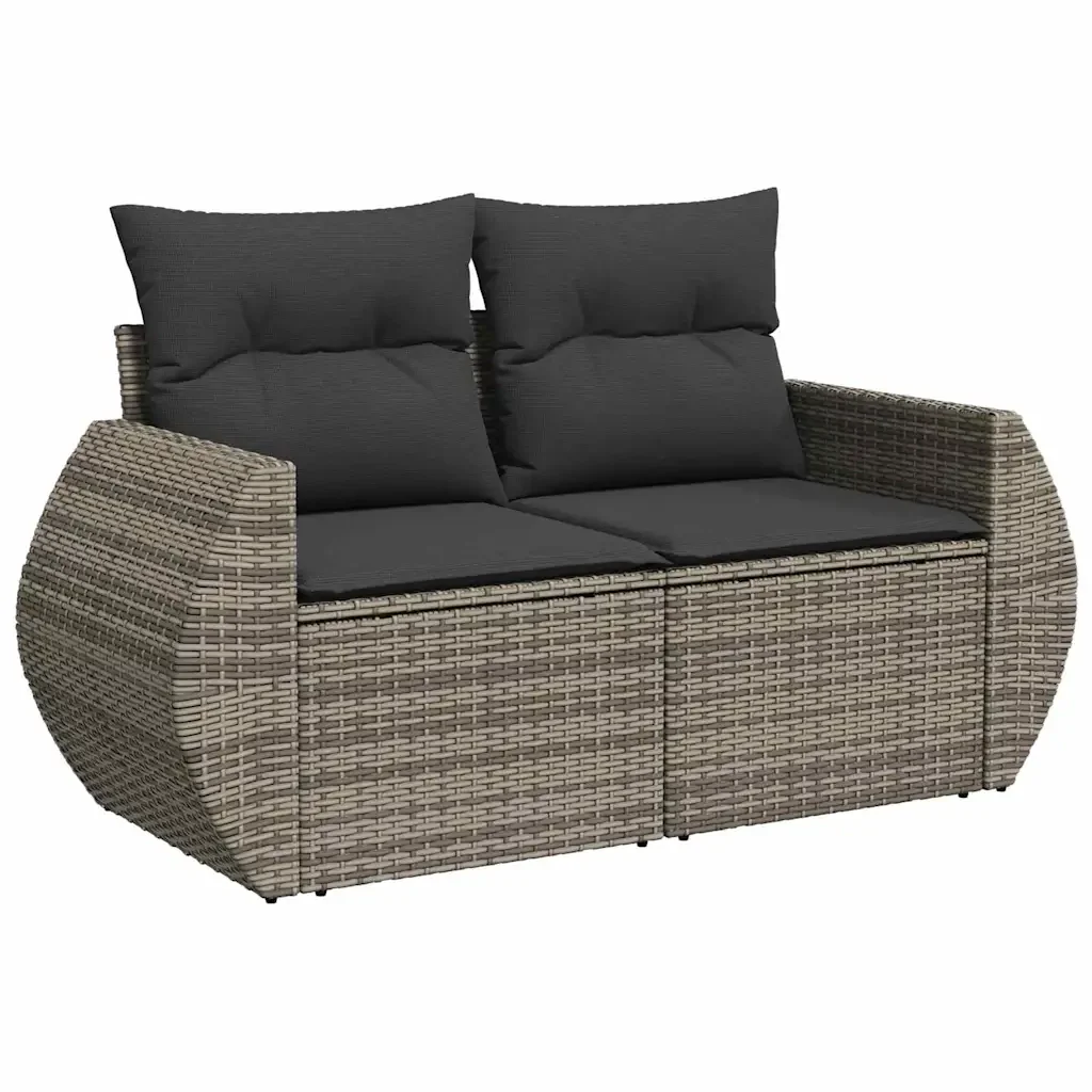 Set Divano da Giardino con cuscino 8 pcs Grigio polyrattan 3363773 - Image 6