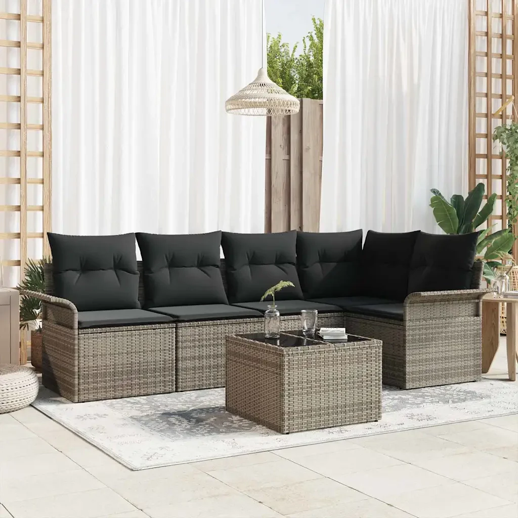 Set Divano da Giardino con cuscino 6 pcs polyrattan 3345369