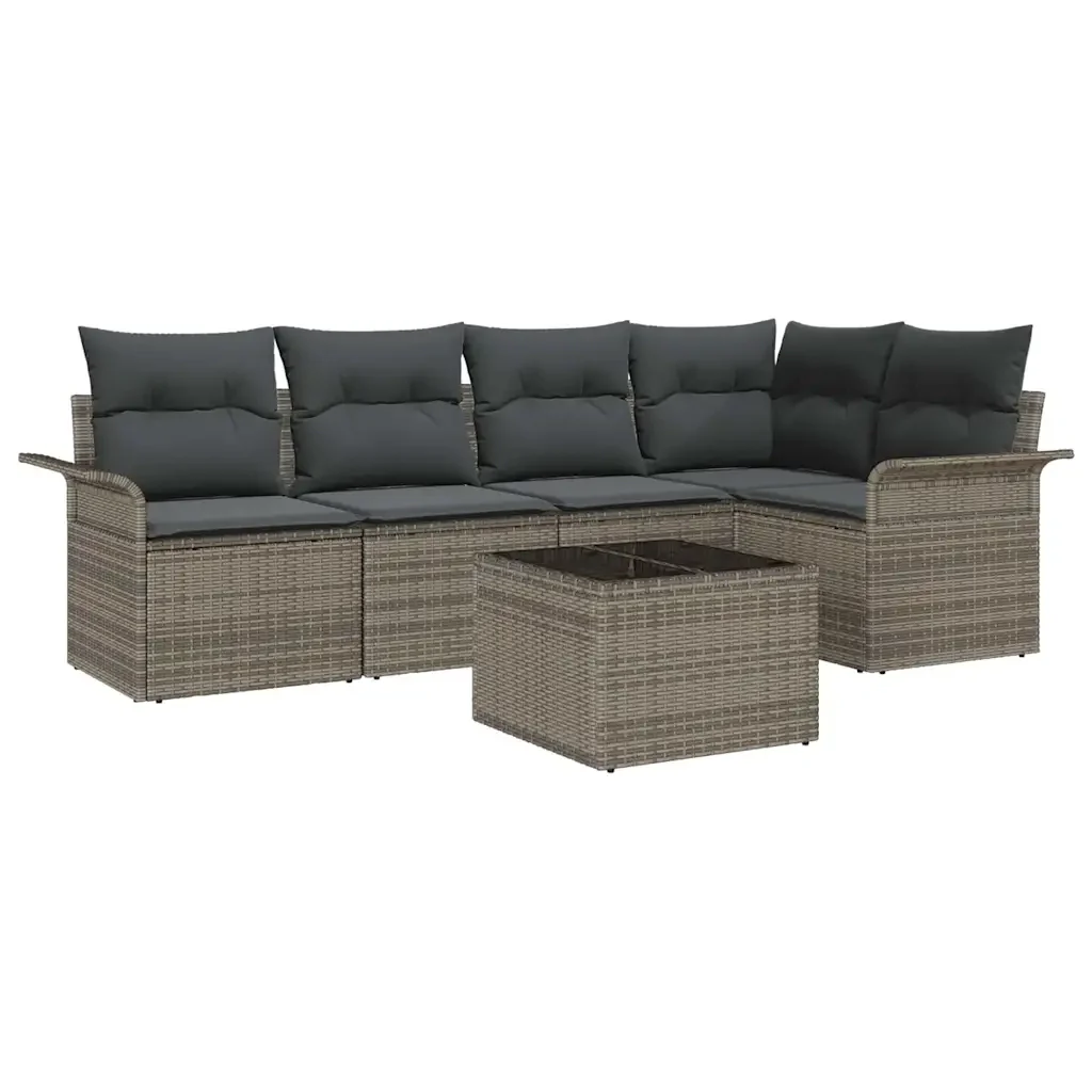 Set Divano da Giardino con cuscino 6 pcs polyrattan 3345369 - Image 2